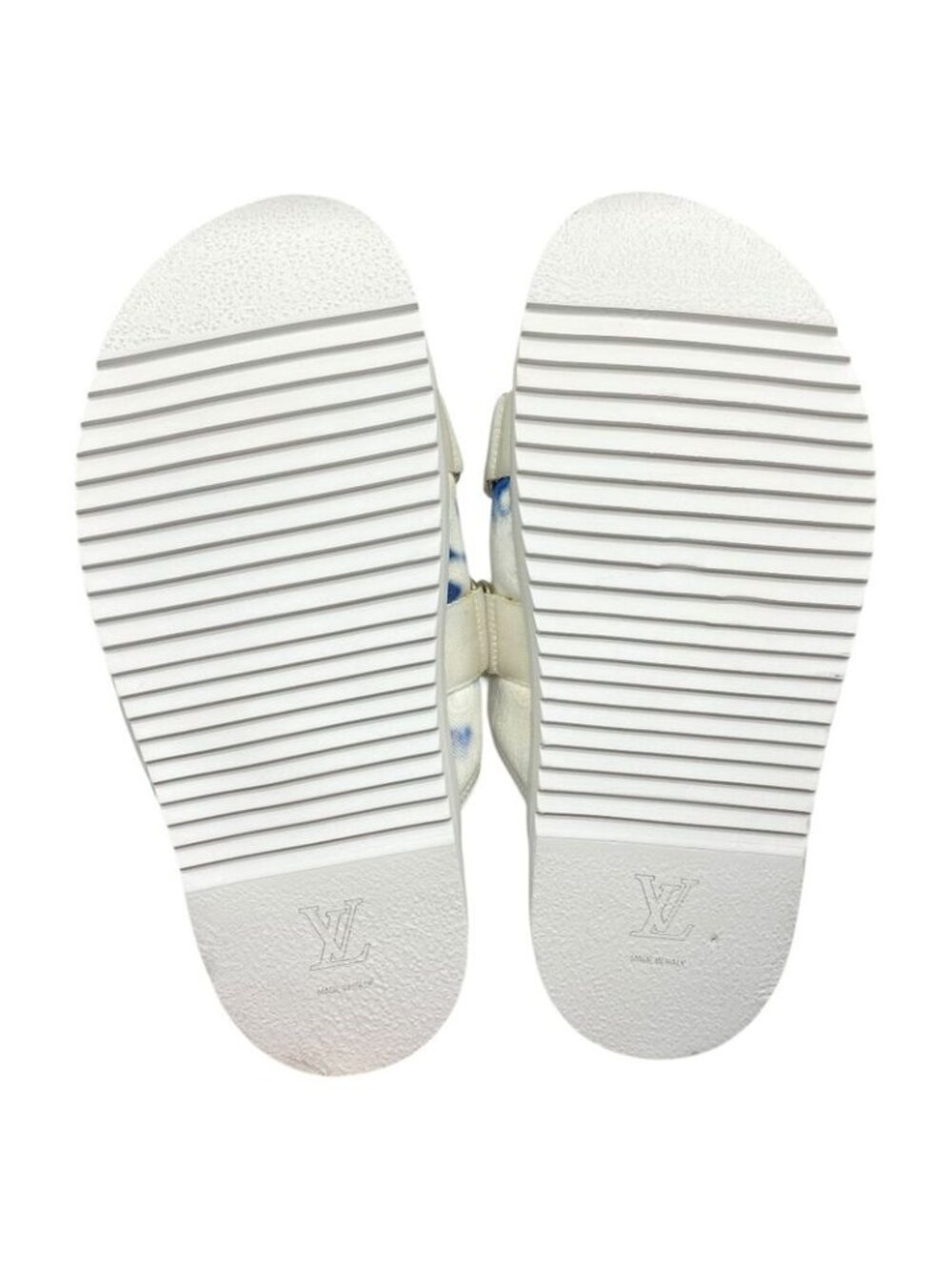 Louis Vuitton Lou Line Sandals Tie Dye Pattern Fabric White Blue Luxury - Picture 10 of 10